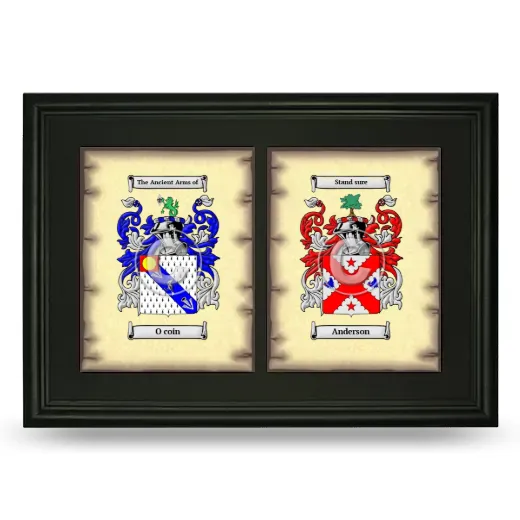 Double Coat of Arms Framed - Black