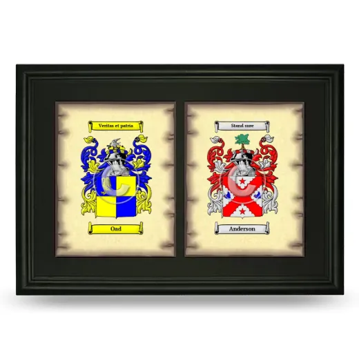 Double Coat of Arms Framed - Black