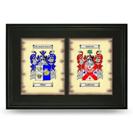 Double Coat of Arms Framed - Black