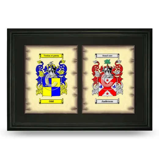 Double Coat of Arms Framed - Black