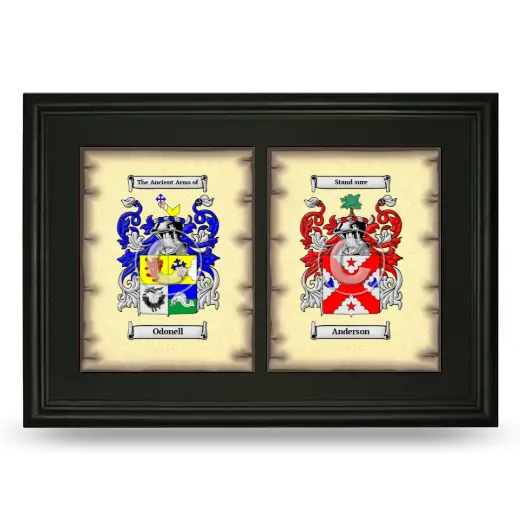 Double Coat of Arms Framed - Black