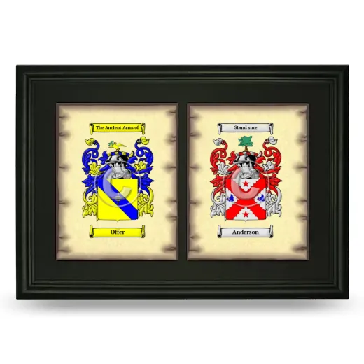 Double Coat of Arms Framed - Black