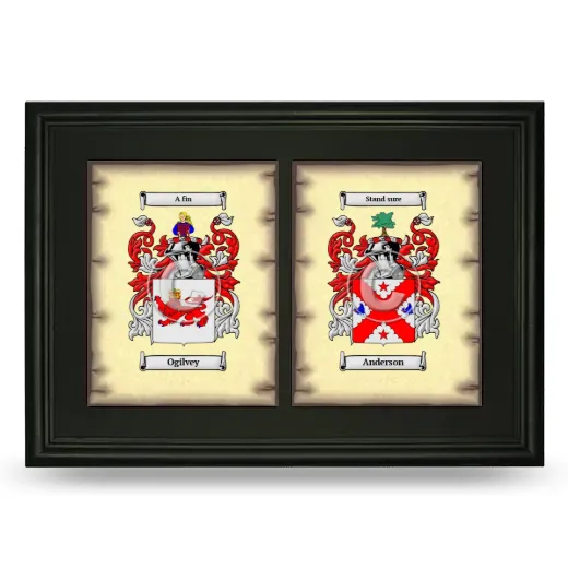 Double Coat of Arms Framed - Black