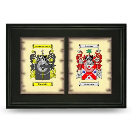 Double Coat of Arms Framed - Black