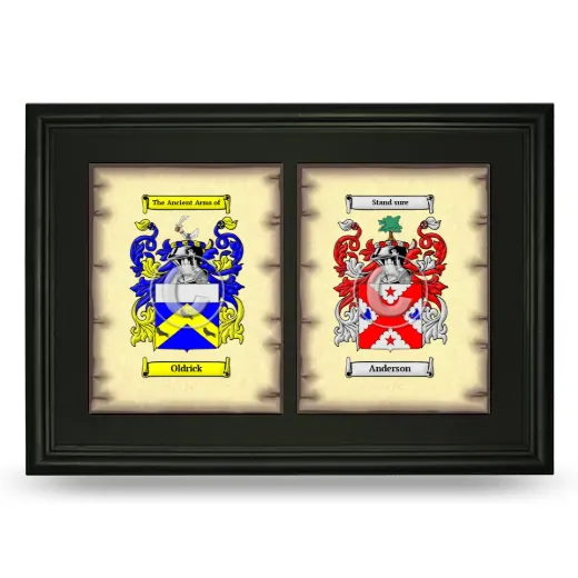 Double Coat of Arms Framed - Black