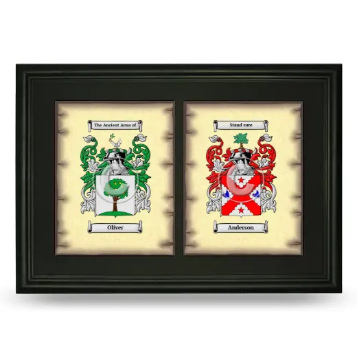 Double Coat of Arms Framed - Black