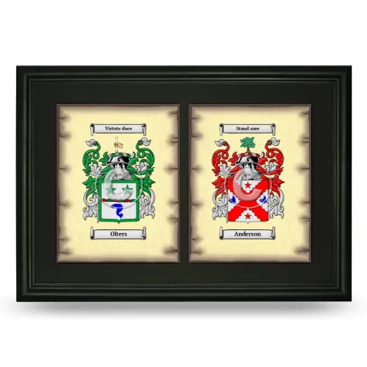 Double Coat of Arms Framed - Black