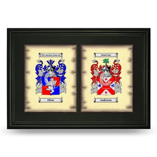 Double Coat of Arms Framed - Black
