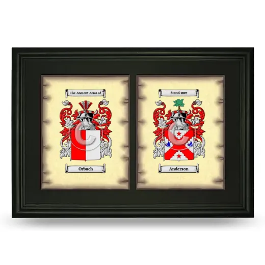 Double Coat of Arms Framed - Black