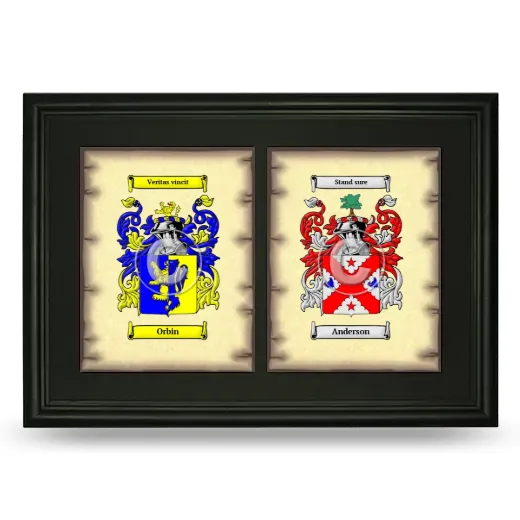 Double Coat of Arms Framed - Black