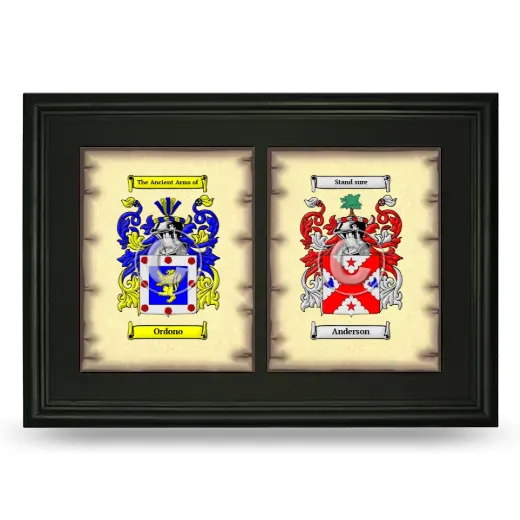 Double Coat of Arms Framed - Black