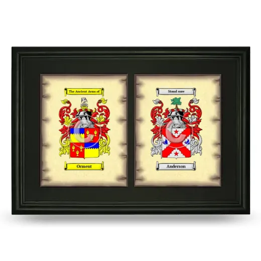 Double Coat of Arms Framed - Black