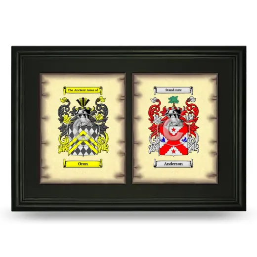 Double Coat of Arms Framed - Black