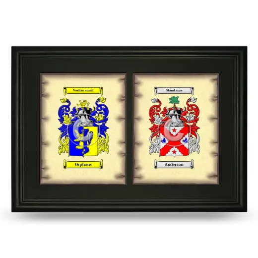 Double Coat of Arms Framed - Black