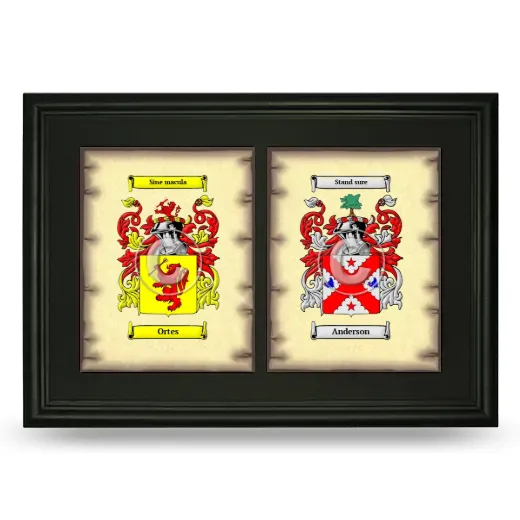 Double Coat of Arms Framed - Black