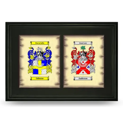 Double Coat of Arms Framed - Black