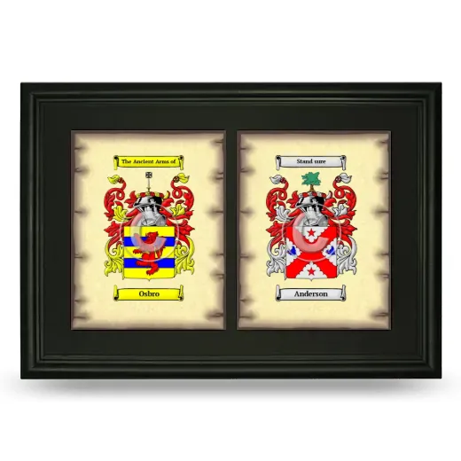 Double Coat of Arms Framed - Black