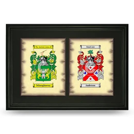 Double Coat of Arms Framed - Black