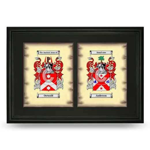 Double Coat of Arms Framed - Black