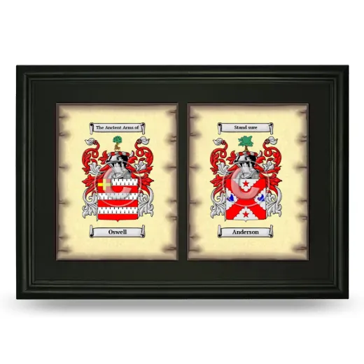 Double Coat of Arms Framed - Black