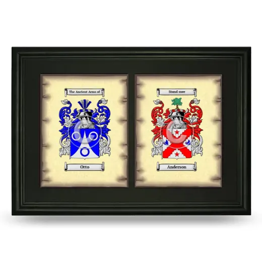 Double Coat of Arms Framed - Black