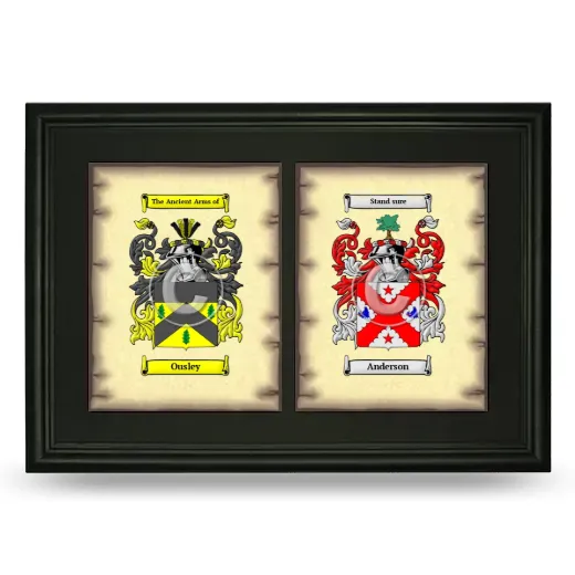 Double Coat of Arms Framed - Black