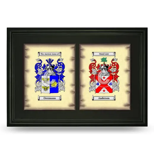 Double Coat of Arms Framed - Black