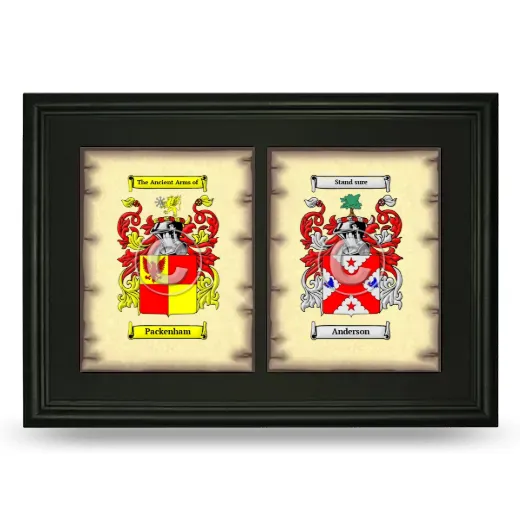 Double Coat of Arms Framed - Black