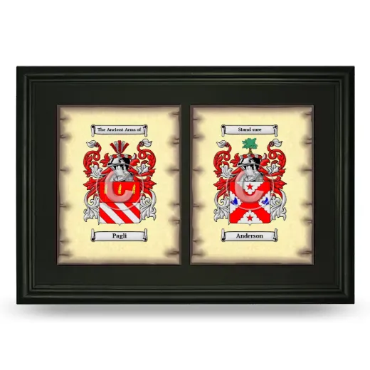 Double Coat of Arms Framed - Black
