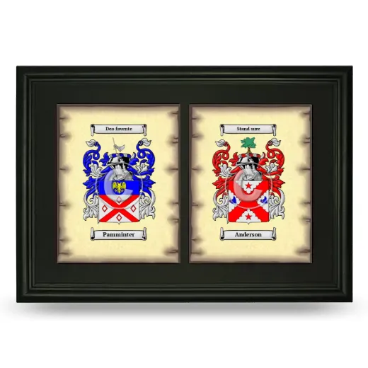 Double Coat of Arms Framed - Black