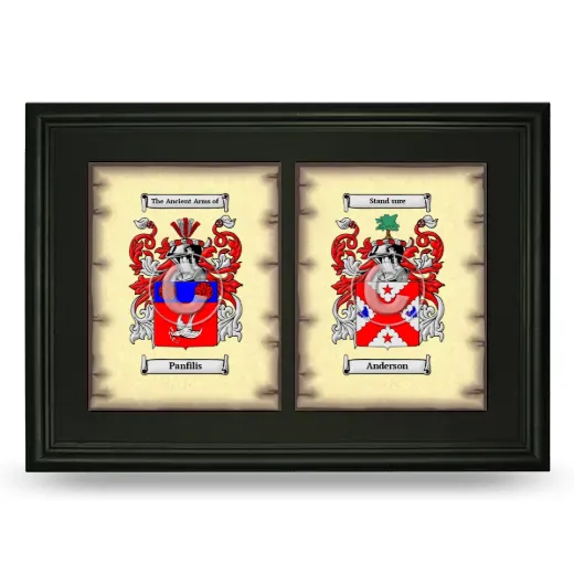 Double Coat of Arms Framed - Black