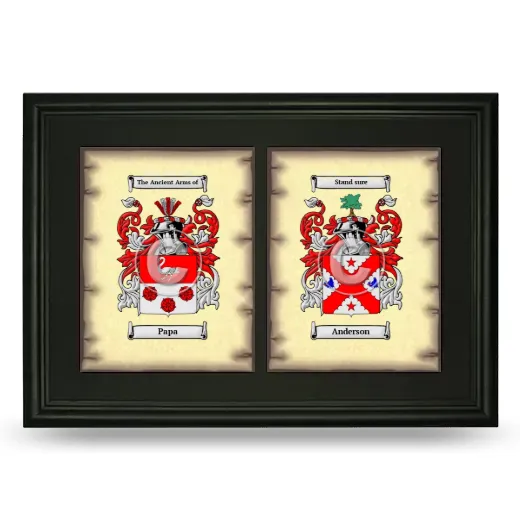 Double Coat of Arms Framed - Black