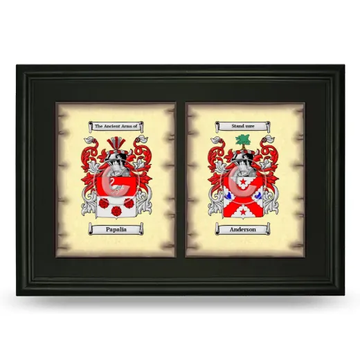 Double Coat of Arms Framed - Black