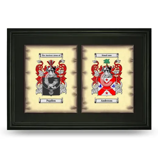 Double Coat of Arms Framed - Black