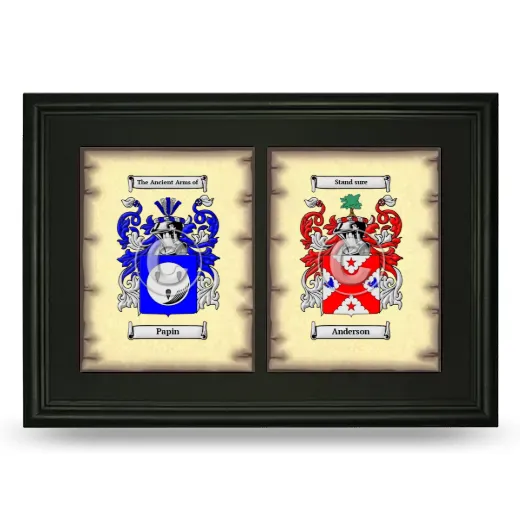 Double Coat of Arms Framed - Black