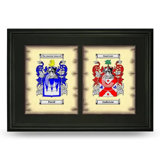 Double Coat of Arms Framed - Black