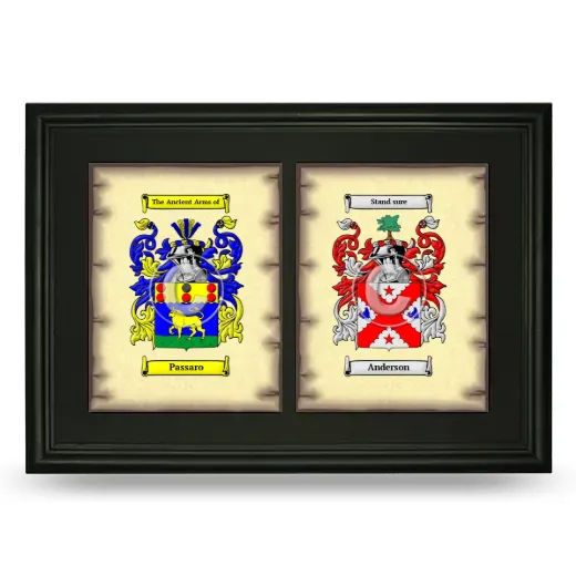Double Coat of Arms Framed - Black