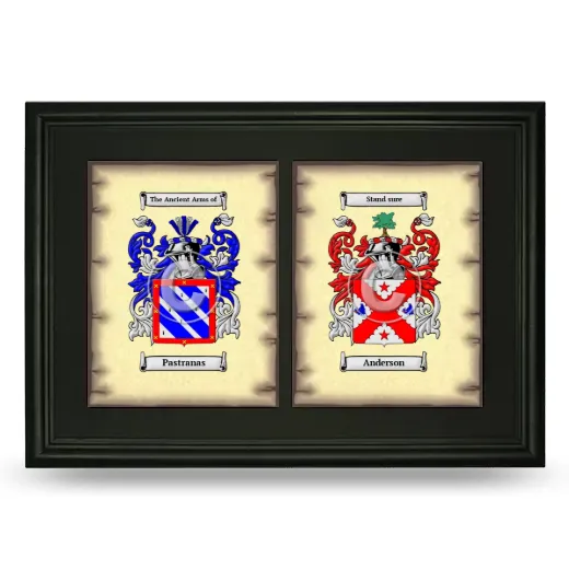 Double Coat of Arms Framed - Black