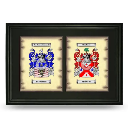 Double Coat of Arms Framed - Black