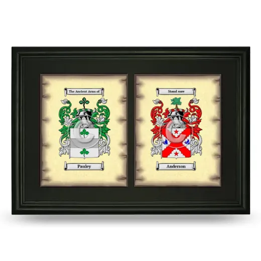 Double Coat of Arms Framed - Black