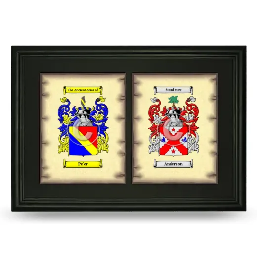 Double Coat of Arms Framed - Black