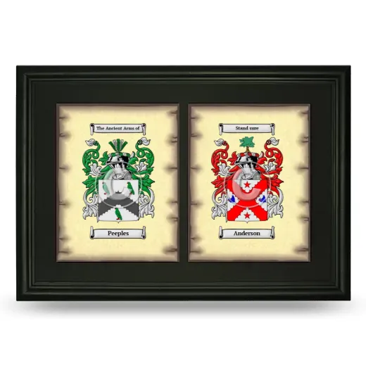 Double Coat of Arms Framed - Black