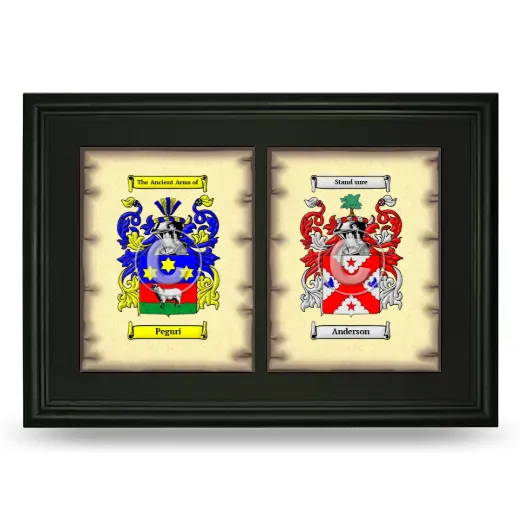 Double Coat of Arms Framed - Black