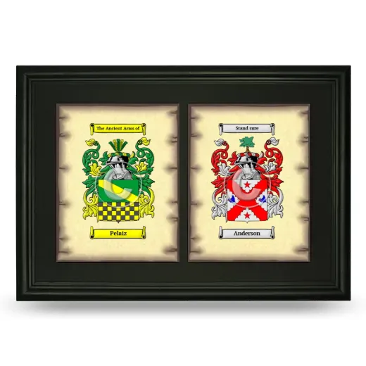 Double Coat of Arms Framed - Black