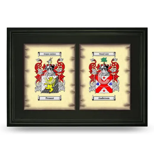 Double Coat of Arms Framed - Black