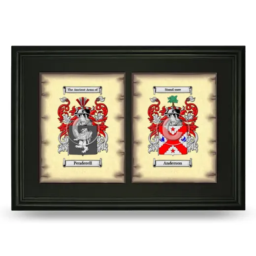 Double Coat of Arms Framed - Black