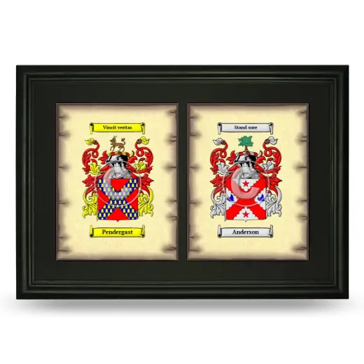 Double Coat of Arms Framed - Black
