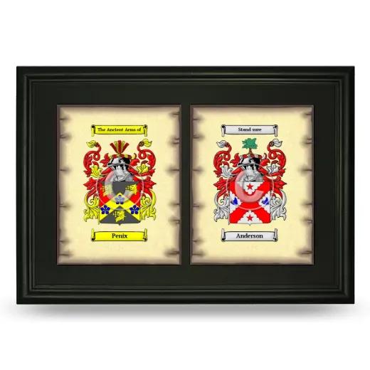 Double Coat of Arms Framed - Black
