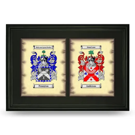 Double Coat of Arms Framed - Black