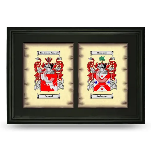Double Coat of Arms Framed - Black